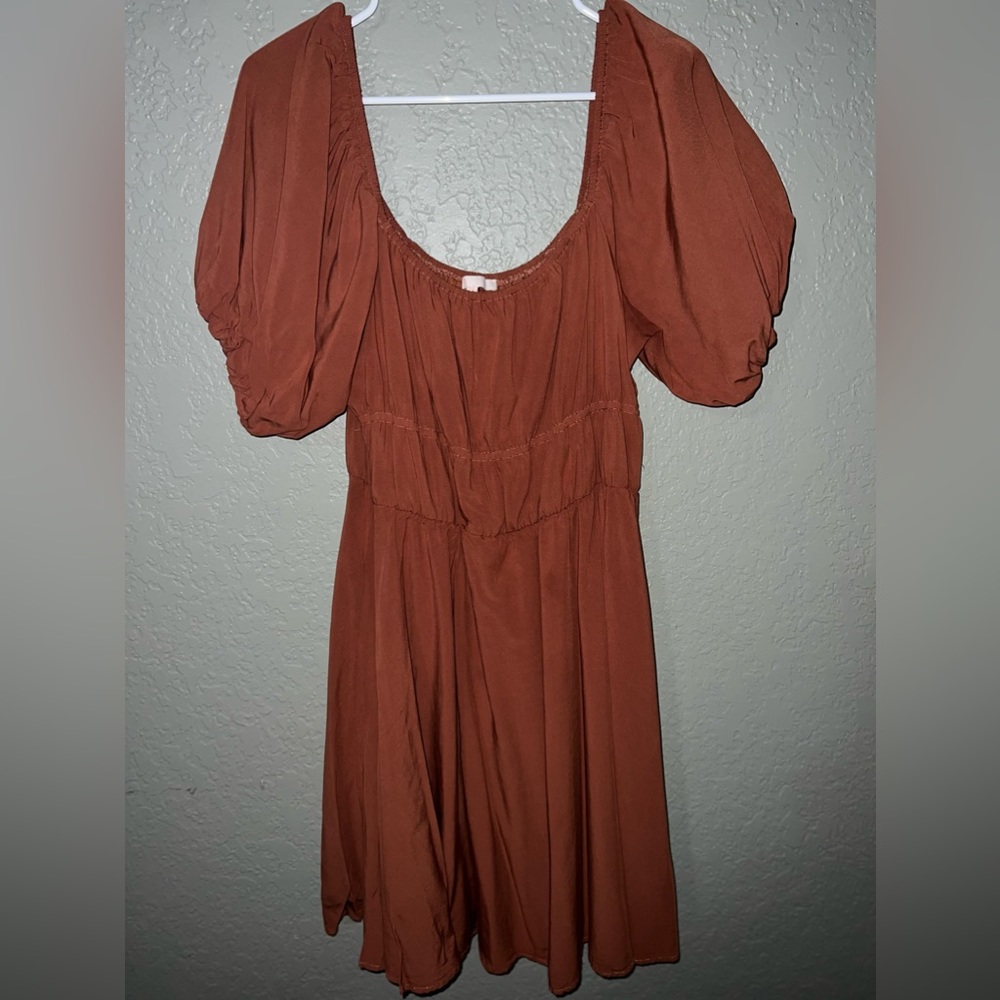 Orange smocked dress